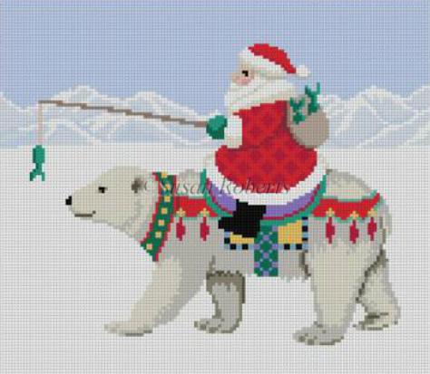 Santa Riding Polar Bear 0728