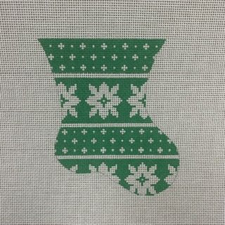 A123-6 Green Print Mini Sock