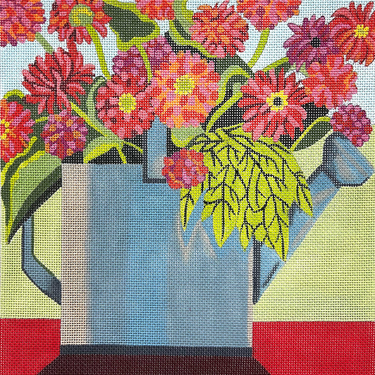 4601 Watering Can with Red Flowers