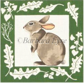 Rabbit With Green Border BE1473