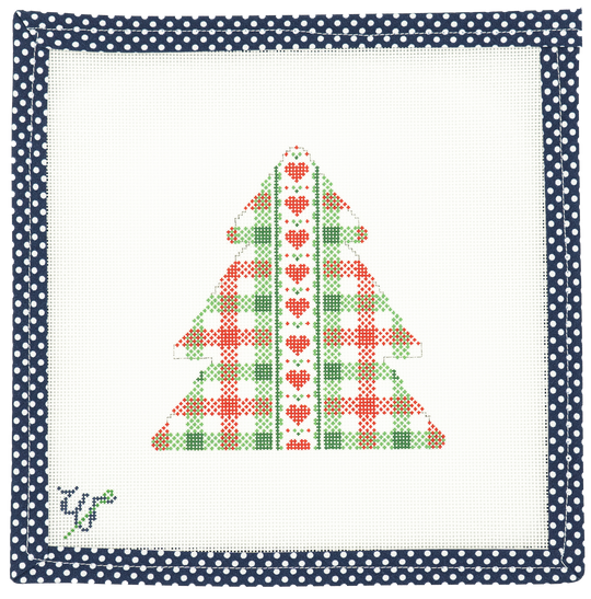 Gingham 3.5" Tree with stitch guide