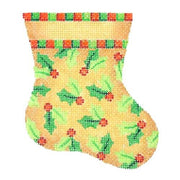 Mini Stocking--Gold with Holly BB1133