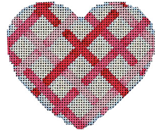 HE-842 Pink/Diagonal Weave Heart