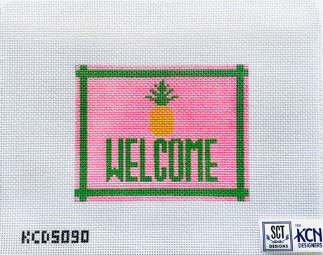 KCD5090 Pink Welcome Sign with Pineapple