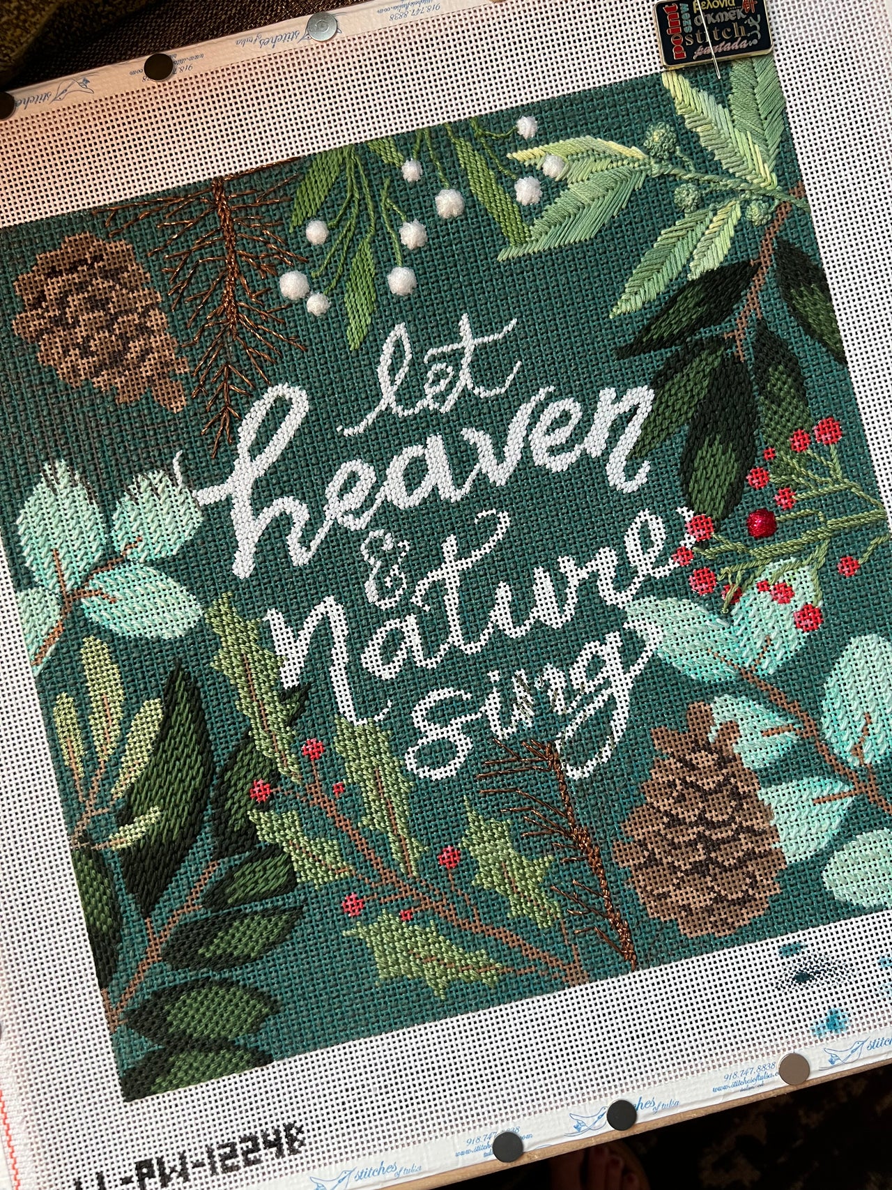 Botanical Pillow Green Let Heaven and Nature Sing LL-PW-1223B