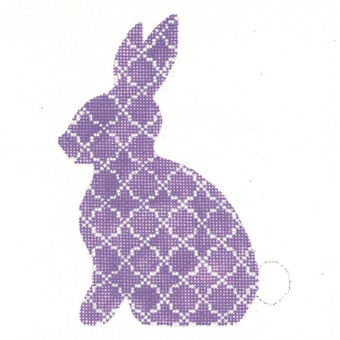 Lavender Quatrefoil Standing Hare KC-KEA6318
