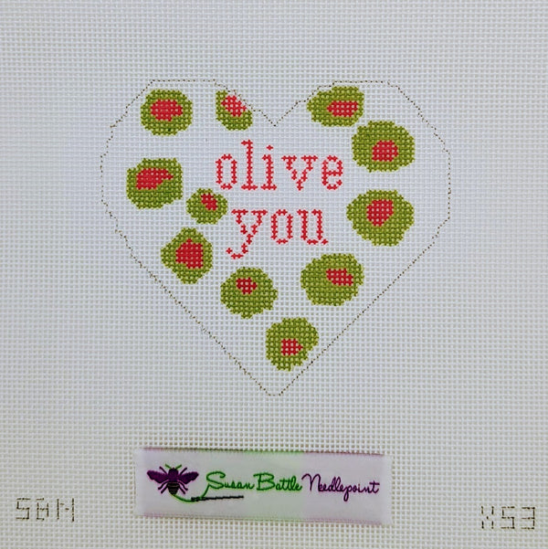 X53 Olive You Heart Ornament