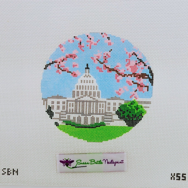 X55 Capitol with Cherry Blossoms ornament