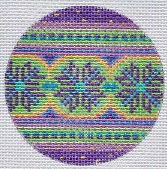 TM-01 Geometric Round 1 - purple snowflakes