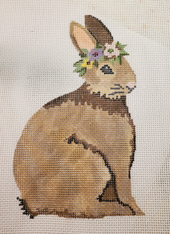 A444 Standing Bunny with Wreath