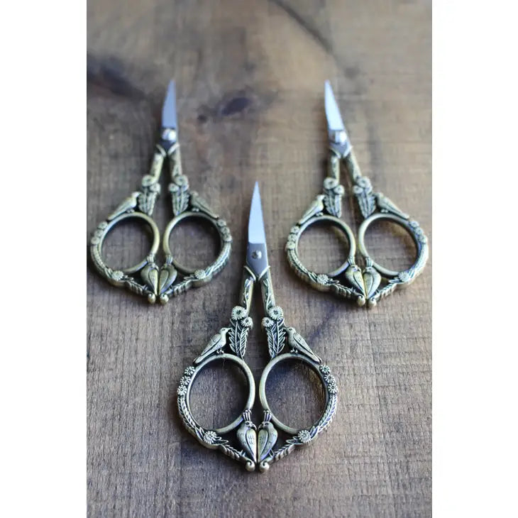 Feathered Friends Scissors Antique Gold