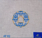 French Blue Pagoda Print 3" insert AF112