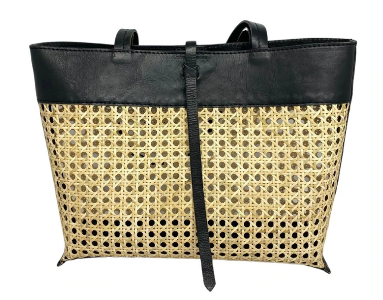 Madeline Cane and Leather Tote