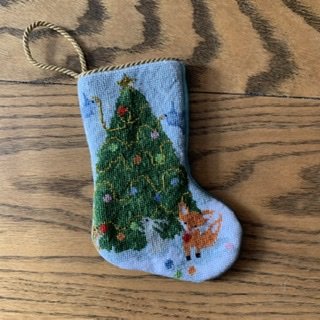 High Flying Santa in Airplane Bauble Stocking – Wool and Willow Needlepoint