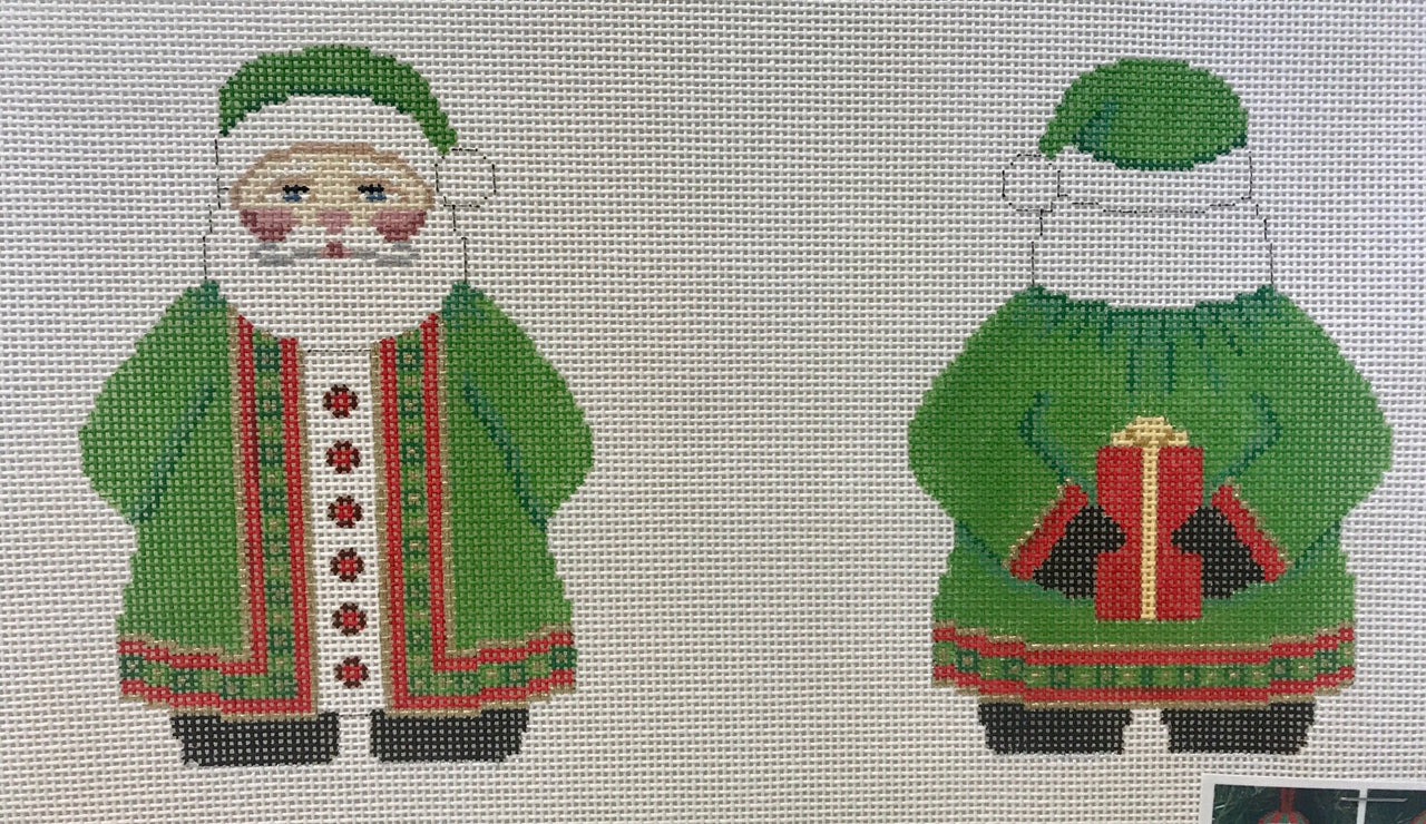 Green Coat 2-sided Santa 1227