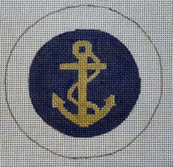 Gold Anchor on Navy BC9 Button Cover