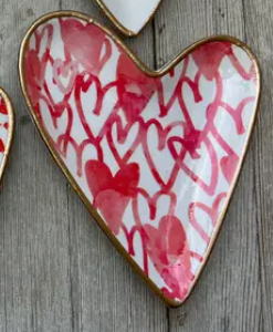 Decoupage Ceramic Heart Dish