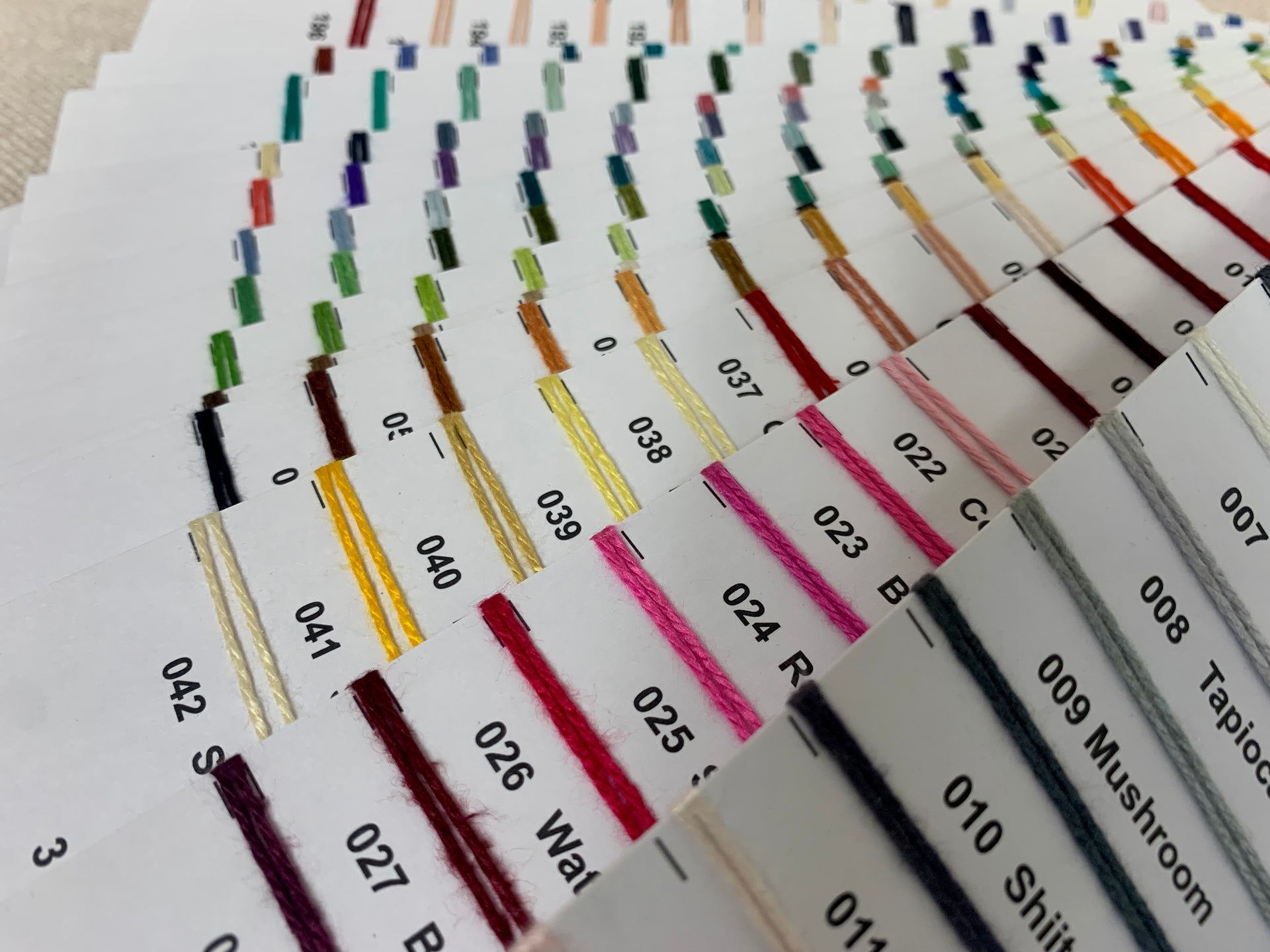 DMC color chart project - make your own embroidery floss chart swatch 