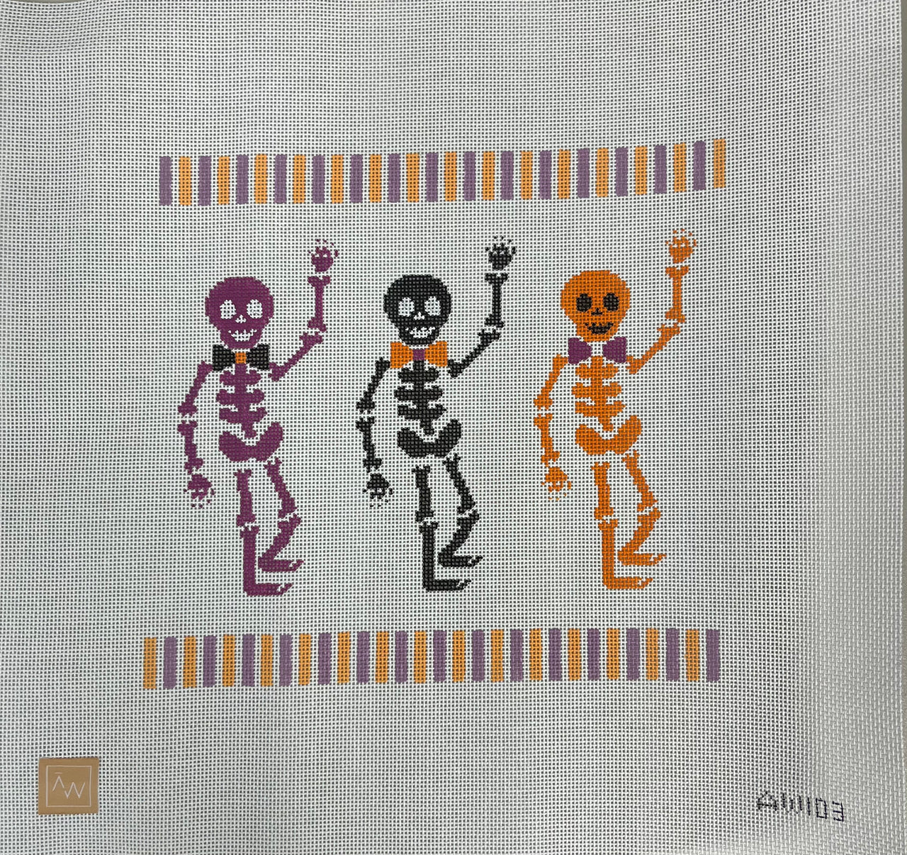 AW103 Trio Spooky Skeletons Pillow