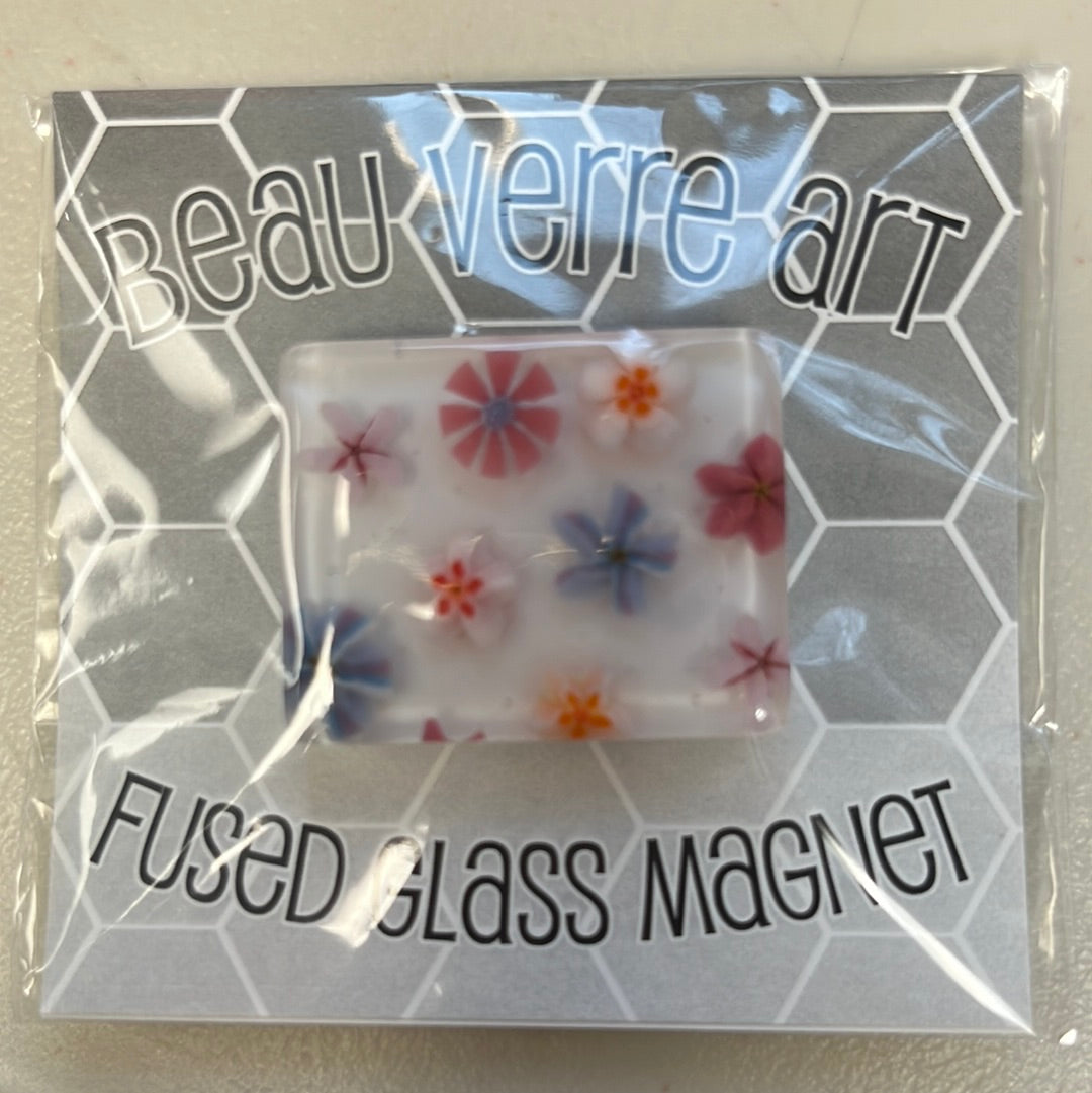 Multicolor Floral Fused Glass Needleminder