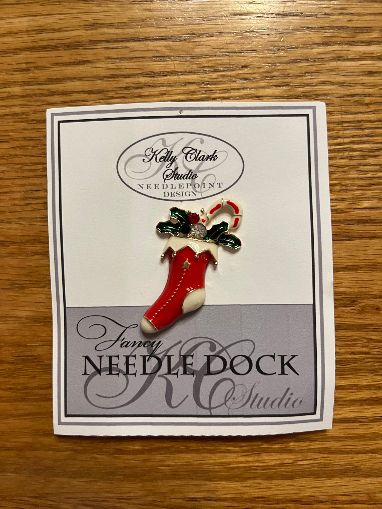 Red Christmas Sock Fancy Needle Dock