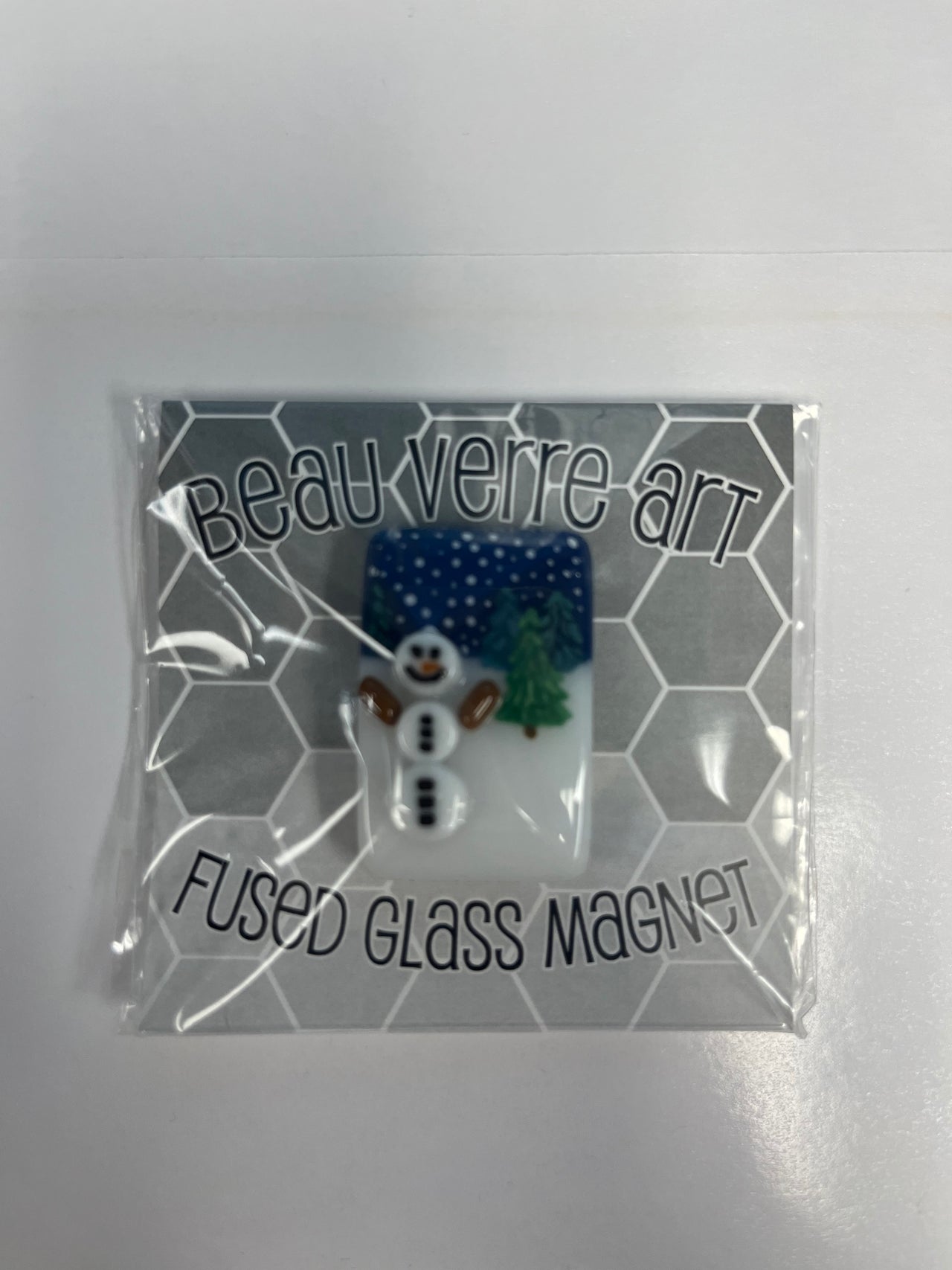 Snowman Fused Glass Needleminder