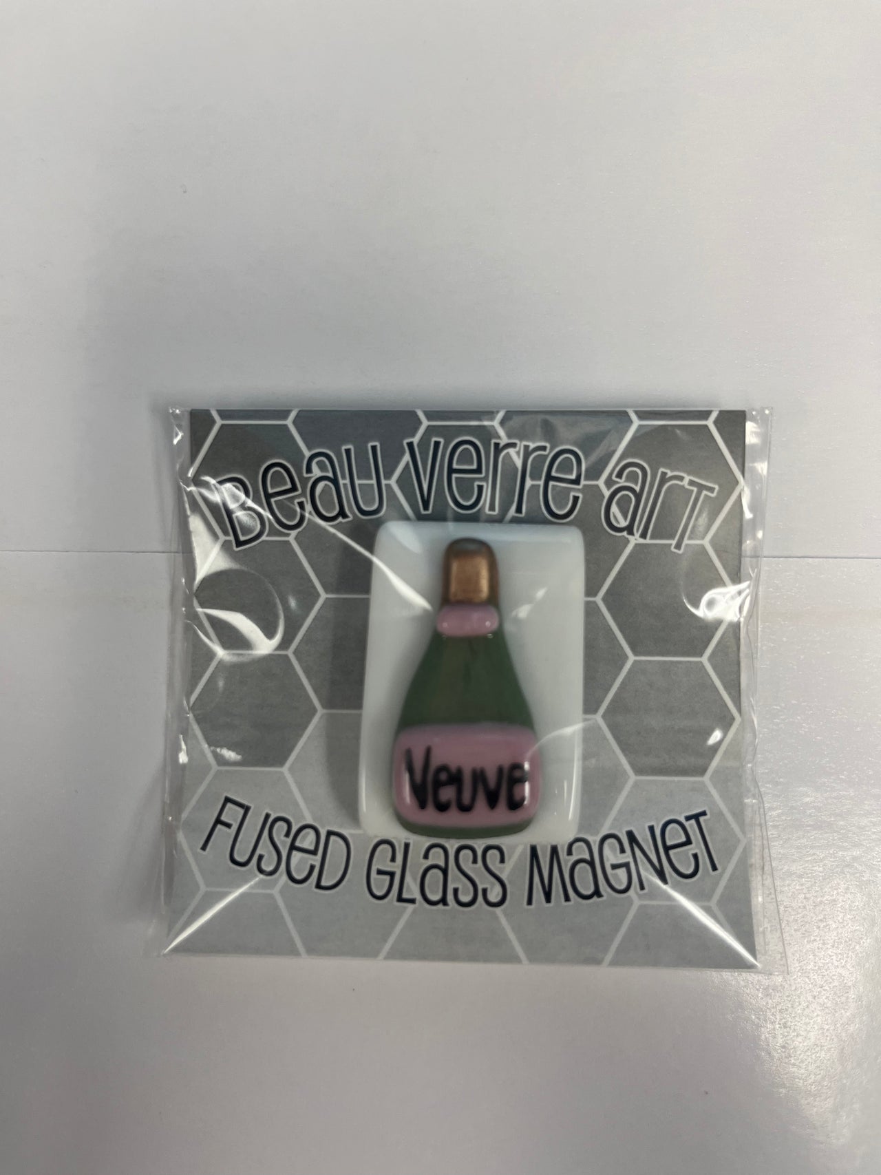 Veuve Rose Bottle Fused Glass Needleminder
