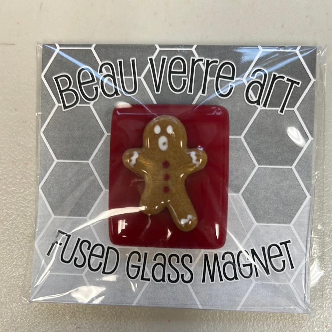 Oops! Gingerbread Man Fused Glass Needleminder