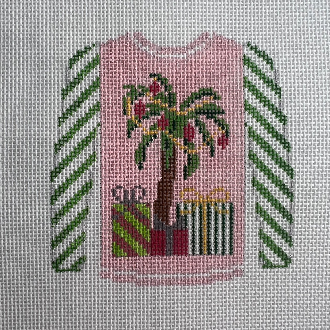 KKO199P Palm Tree on Pink with Green Sleeves