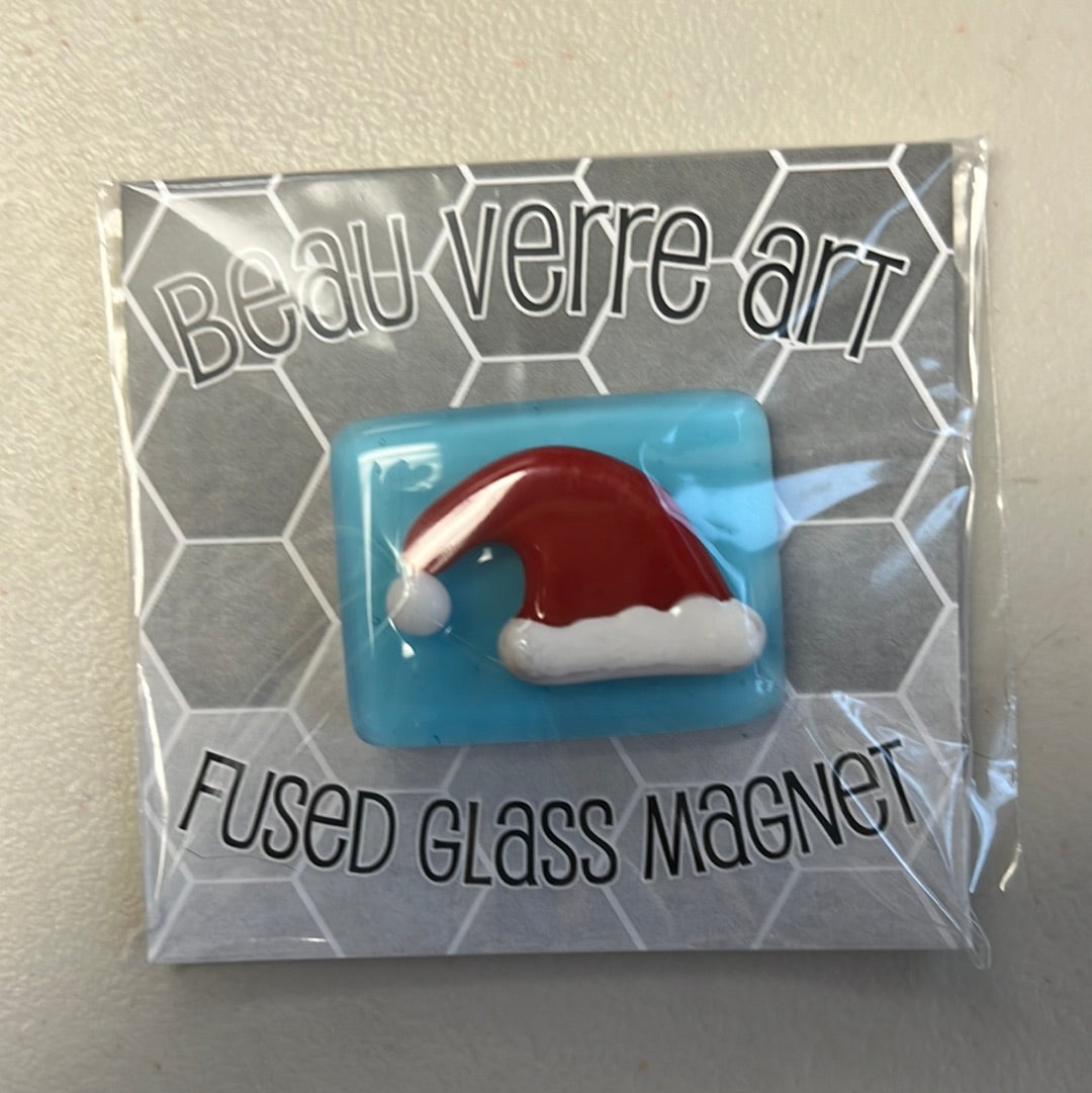 Santa's Hat Fused Glass Needleminder
