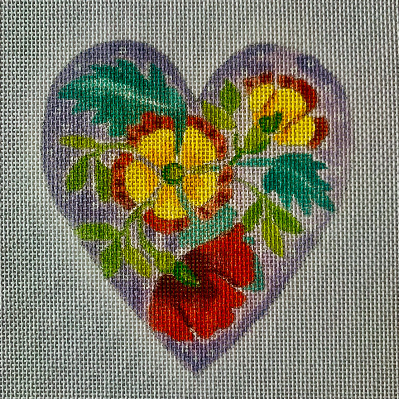 208B Purple Floral Heart