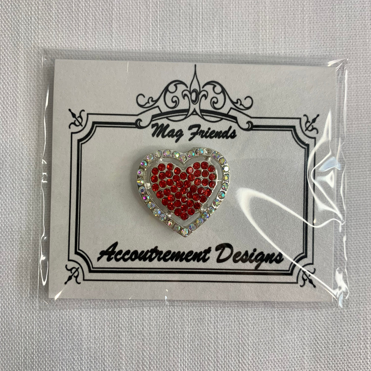 Red and White Heart Needleminder Mag Friend