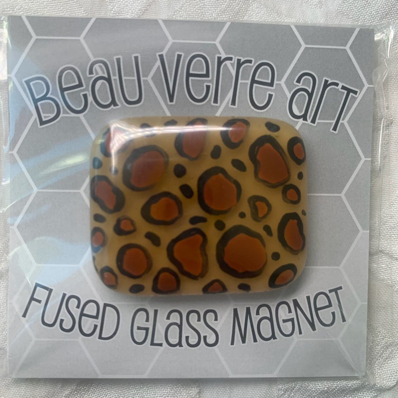 Leopard Print Fused Glass Needleminder