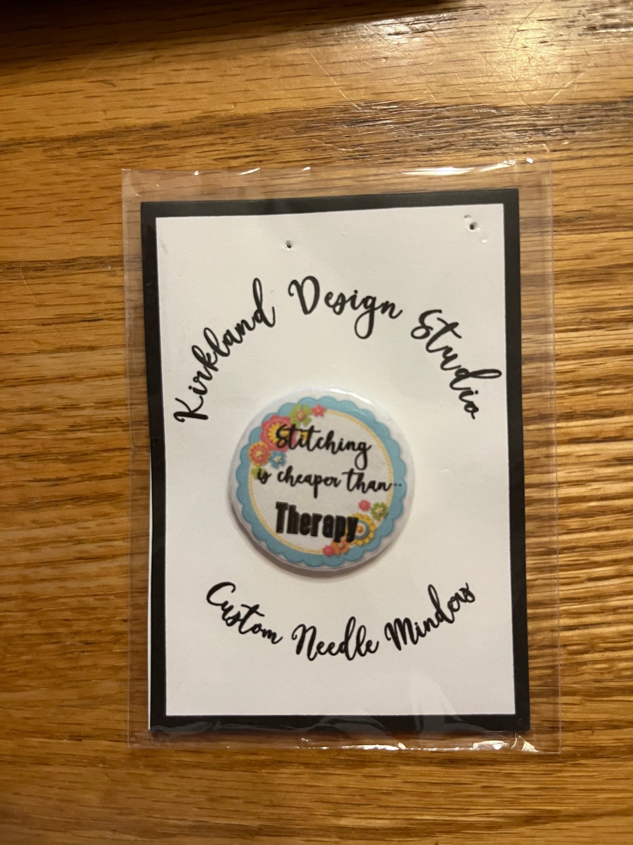 Stitching is Cheaper Than Therapy Button Needleminder Magnet