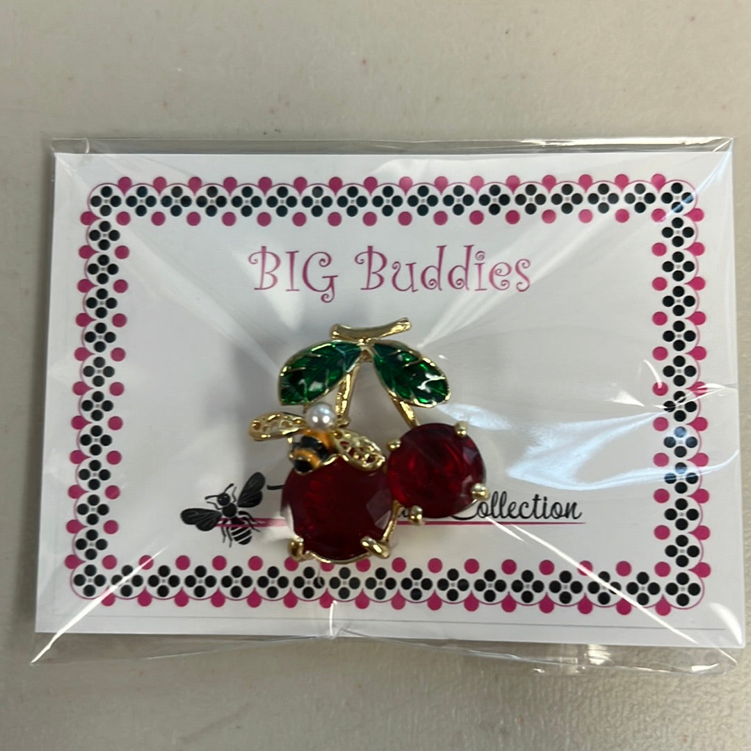 Cherries with Bee Big Buddy Needleminder Magnet