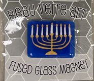 Menorah Fused Glass Needleminder Magnet