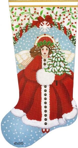 2055 Snowy Red Angel Sock
