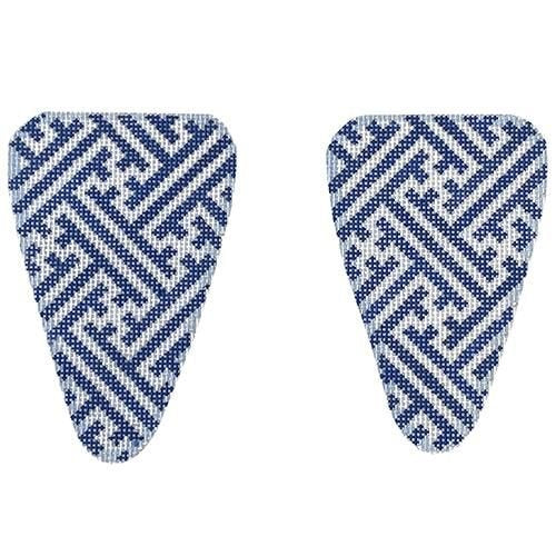 Navy/White Fretwork Scissor Case/Navy SC110