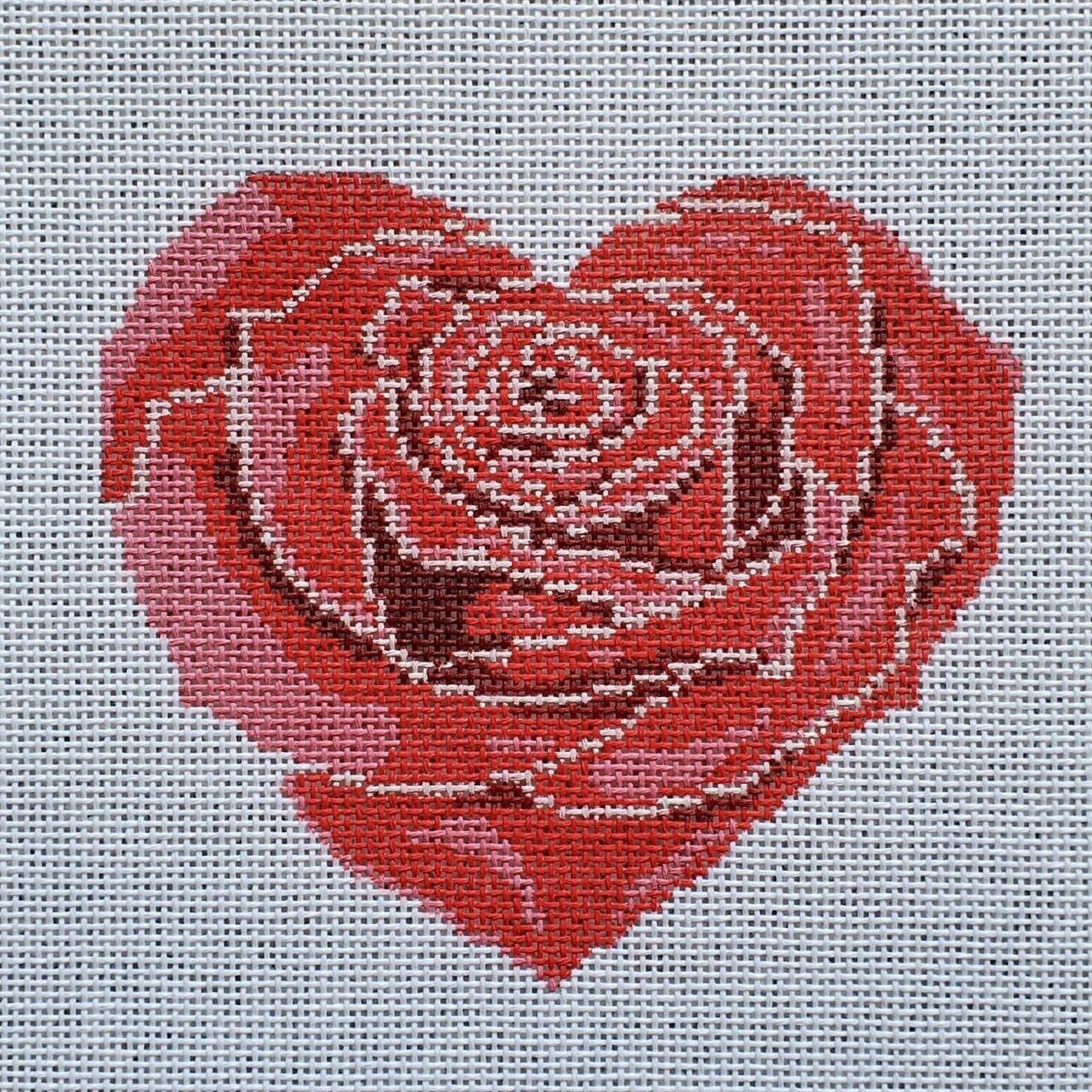 LL-ORN-11A Rose Heart Small Red