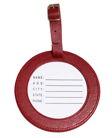Leather Round Self finishing ID Tag
