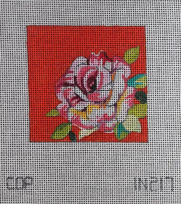 Pink Rose with Coral Bckrd IN217