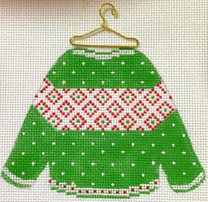 HB-184 Sweater - Green Dotted