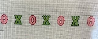 X's and O's Belt Pink & Green 328a